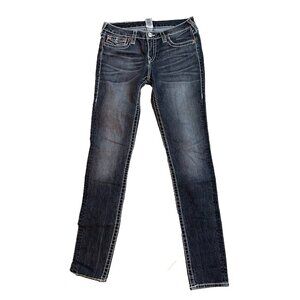 True Religion Women's Size 31 x 33 Jeans WORLD TOUR Low Rise Super Skinny